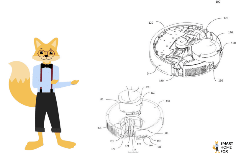 Ein Roborock Patent für den Zyklon Staubbehälter ist zu sehen.